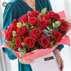  Valentine's 18 Red Rose Hand-tied