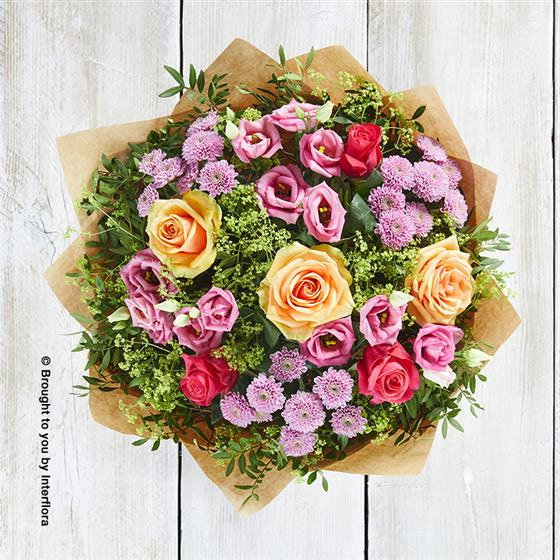 Apricot Rose HandTied Mosaic Floral Florist Hitchin